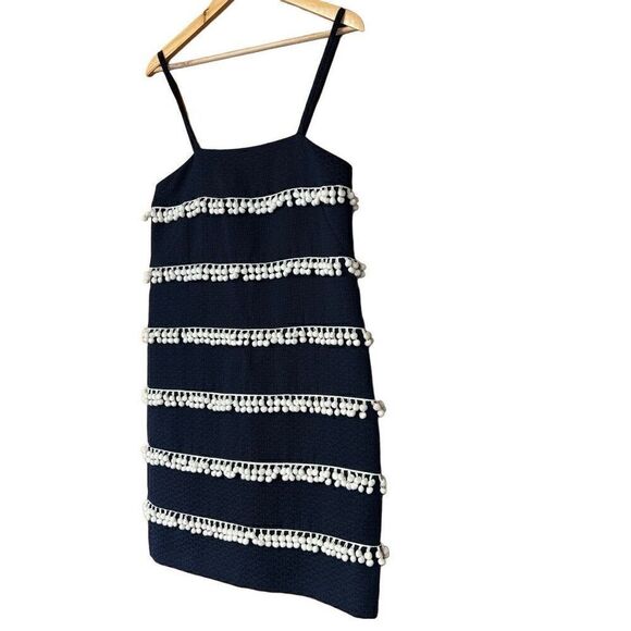 J.crew collection sleeveless dress blue white tassel size 6 - Picture 2 of 11